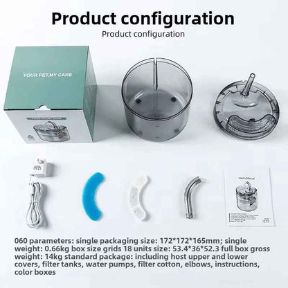 Fuente de Agua Transparente 1.6 L
